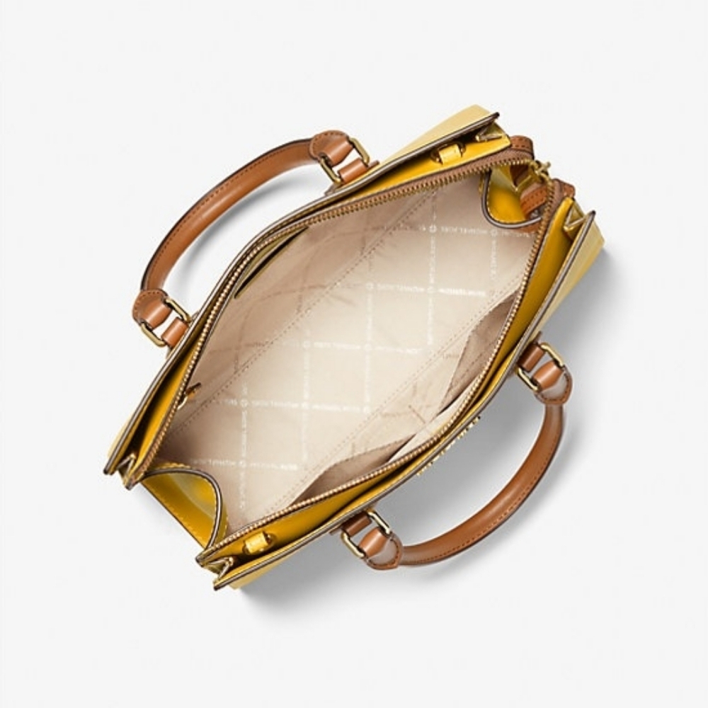 Michael Kors Sheila Satchel in Jasmine Yellow Multi - Picture 2 of 5